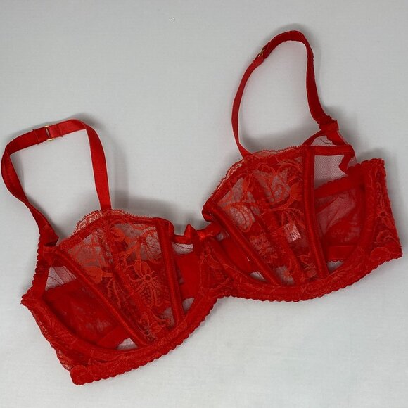Agent Provocateur Rozlyn Red Lace Bra 34D - Picture 11 of 16